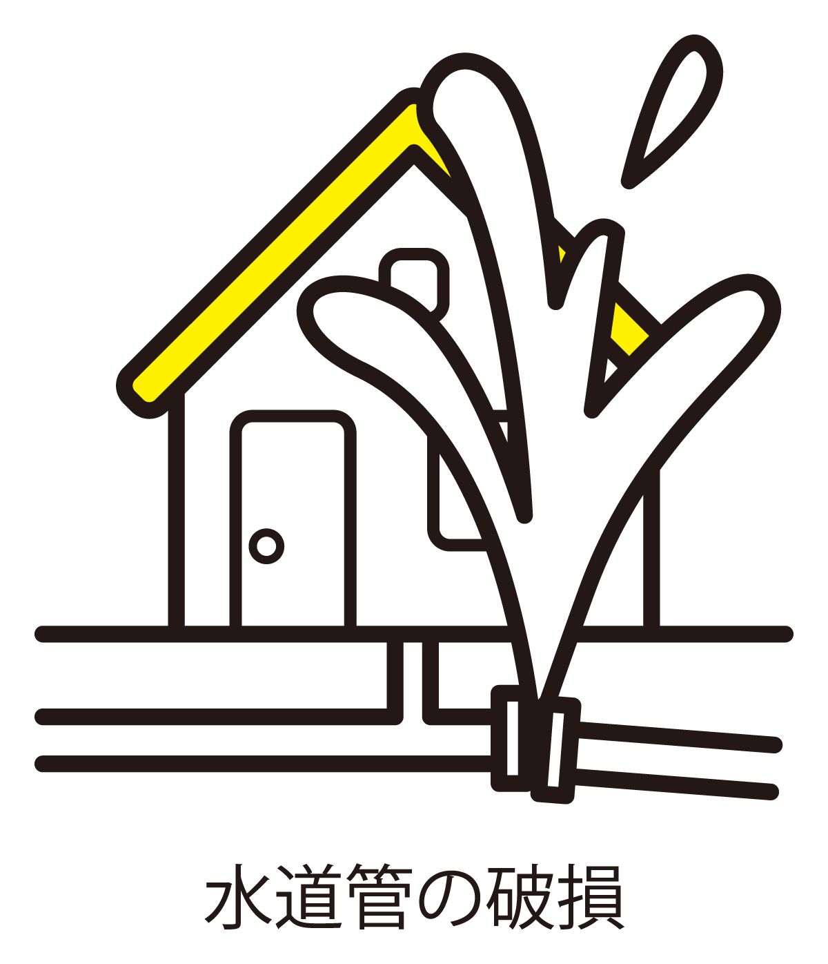 地盤沈下　水道破損
